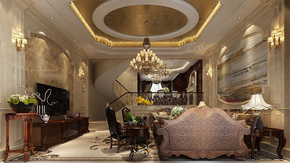 連云港市祥泰嘉園美式風格別墅裝修案例