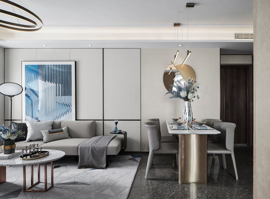 江門市富都新村輕奢風格三居室裝修案例