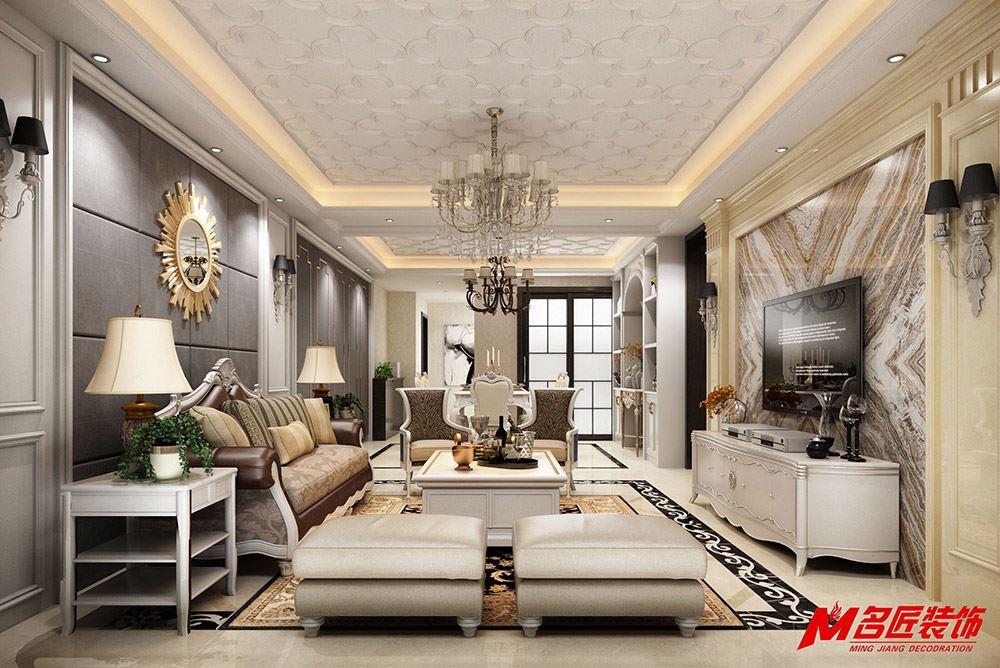 茂名市城市時代廣場歐式風格四居室裝修案例