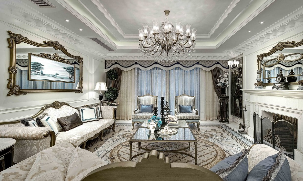 法式巴洛克風格室內設計家裝案例-客廳 法式巴洛克風格室內設計家裝案例-客廳