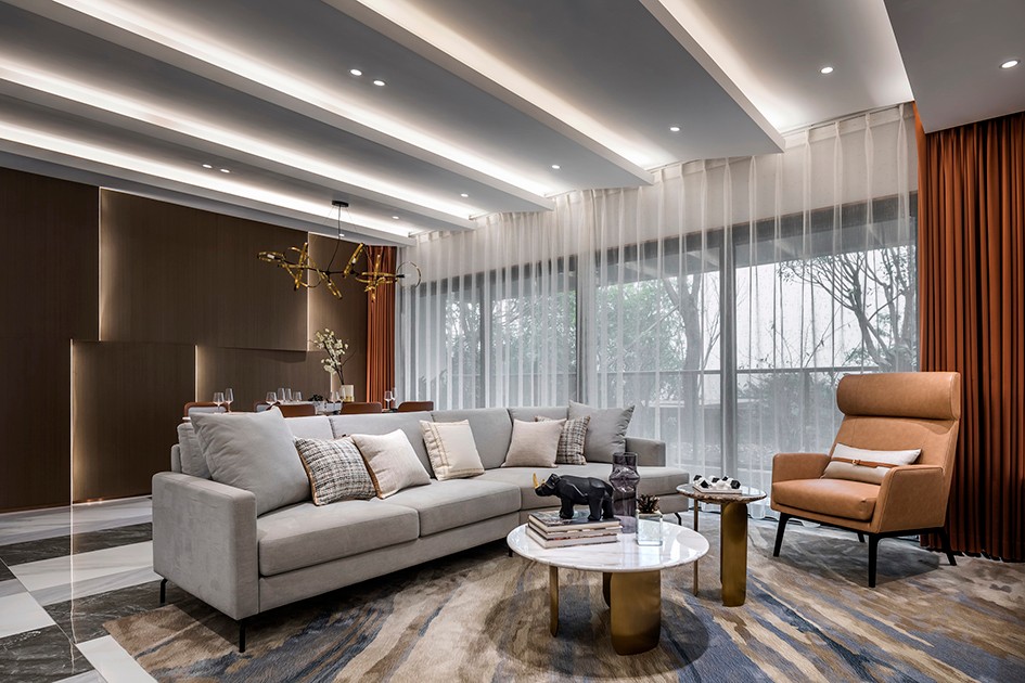 輕奢風格家裝設計室內裝修效果圖-客廳 輕奢風格家裝設計室內裝修效果圖-客廳