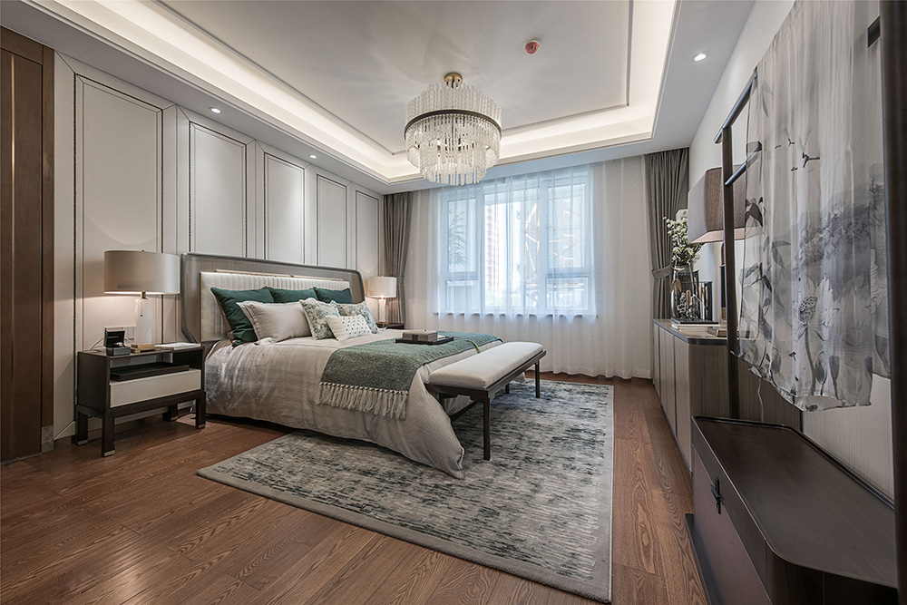 南寧華發國賓壹號三居144平米新中式風格室內裝修案例-臥室 南寧華發國賓壹號三居144平米新中式風格室內裝修案例-臥室
