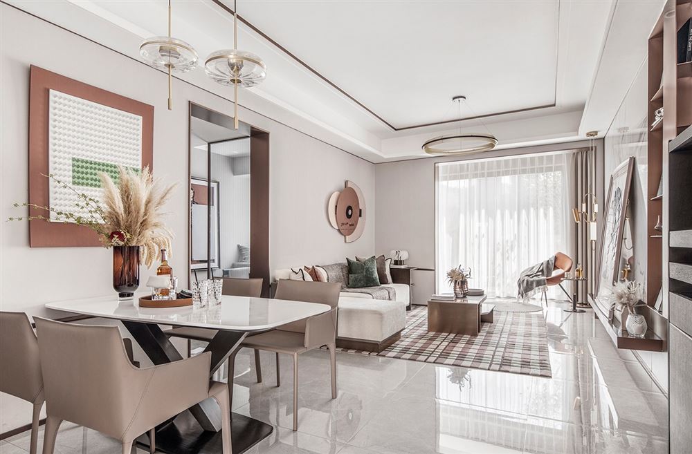 佛山市保利清能和府輕奢風格三居室裝修案例