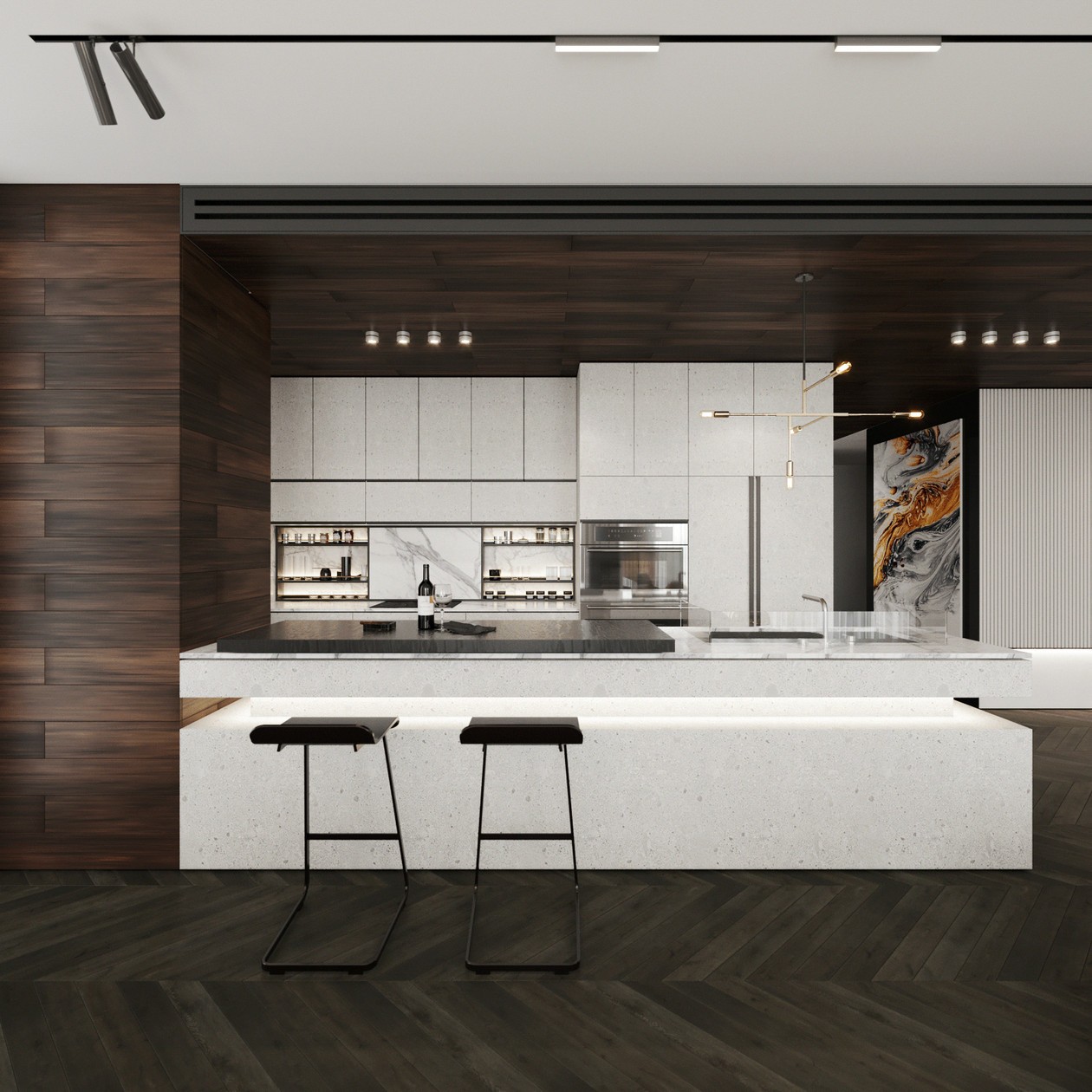 佛山裝修公司現(xiàn)代輕奢風格室內(nèi)裝修效果圖-廚房 佛山裝修公司現(xiàn)代輕奢風格室內(nèi)裝修效果圖-廚房