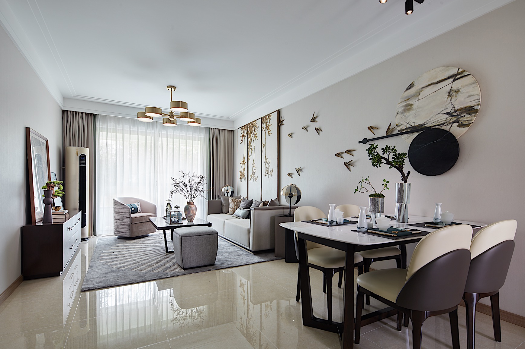 簡約中式風格室內設計家裝案例-客餐廳 簡約中式風格室內設計家裝案例-客餐廳