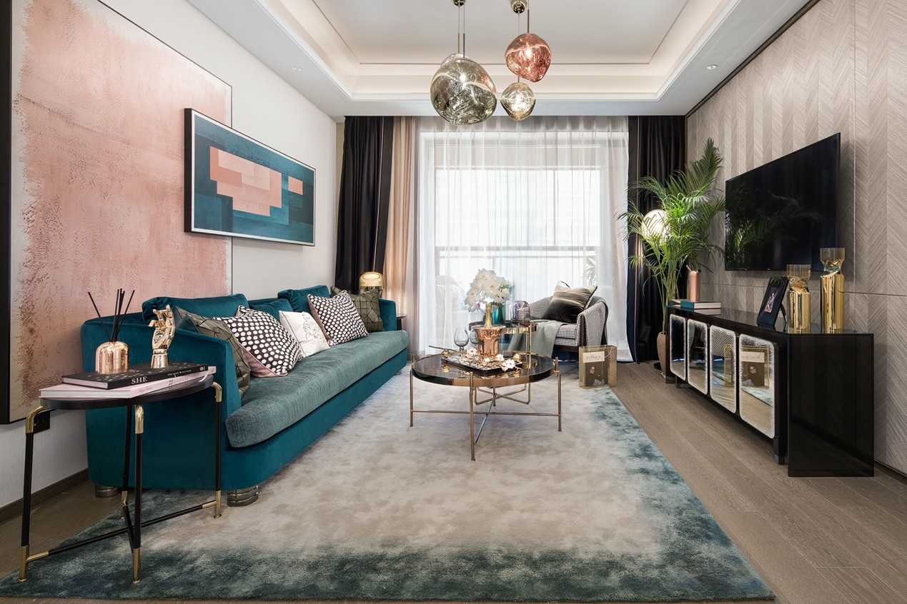 裝修案例現代輕奢風格室內裝修效果圖-客廳 裝修案例現代輕奢風格室內裝修效果圖-客廳