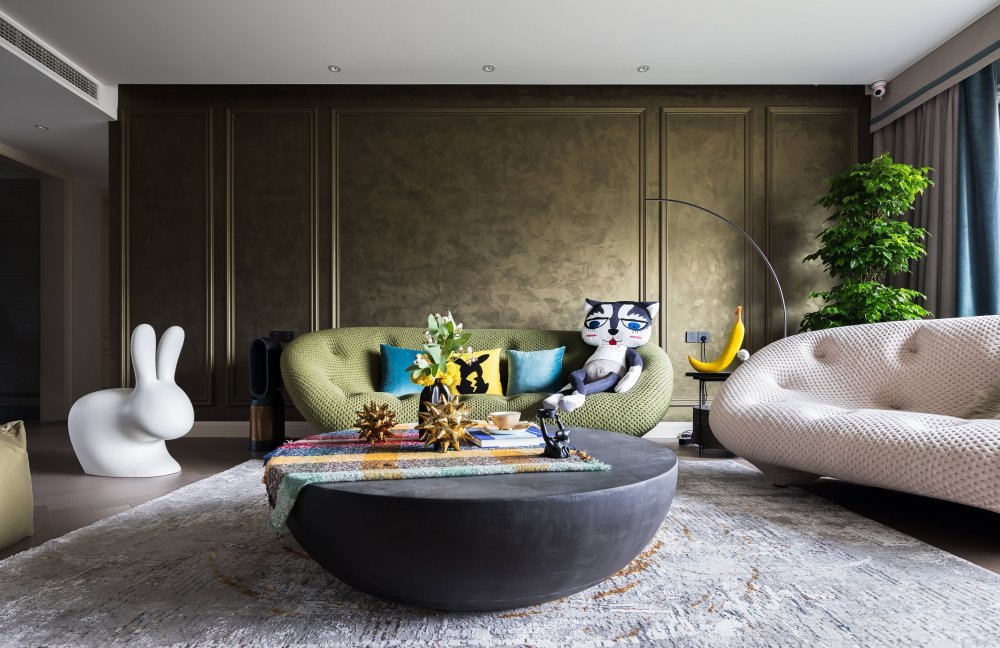 摩登復古風格室內家裝案例效果圖-客廳 摩登復古風格室內家裝案例效果圖-客廳