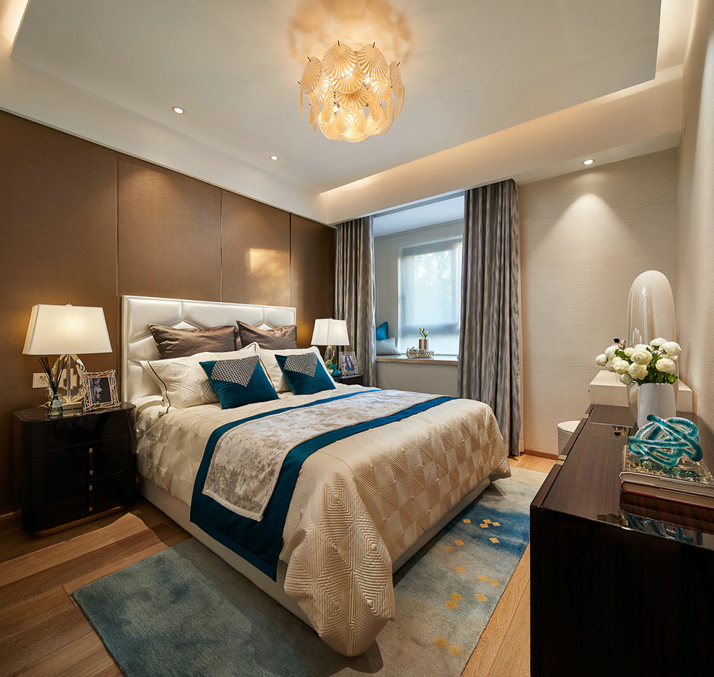榮和悅瀾山三居121平米輕奢風格室內裝修案例-臥室 榮和悅瀾山三居121平米輕奢風格室內裝修案例-臥室