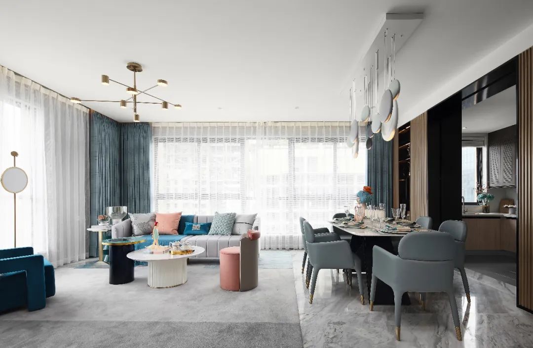 現代輕奢風格室內設計家裝案例-客餐廳 現代輕奢風格室內設計家裝案例-客餐廳