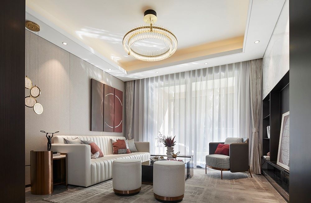 江門市東興大道住宅樓輕奢風(fēng)格三居室裝修案例