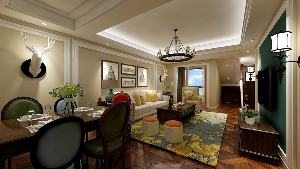 美式鄉村風格室內裝修效果圖-盛景園復式樓280平米-餐廳 美式鄉村風格室內裝修效果圖-盛景園復式樓280平米-餐廳
