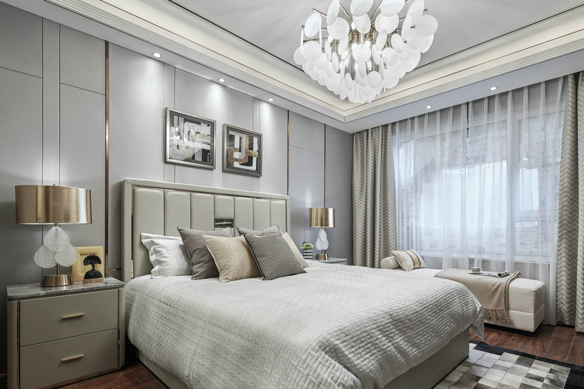 輕奢風格室內裝修效果圖-萬象江山二期四居175平米-臥室 輕奢風格室內裝修效果圖-萬象江山二期四居175平米-臥室