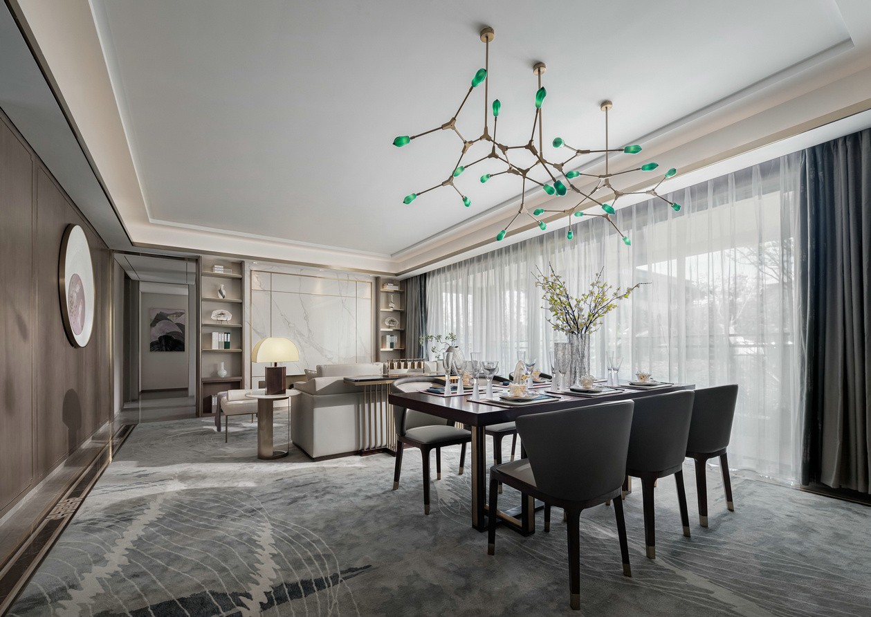 新中式風(fēng)格室內(nèi)家裝案例效果圖-餐廳 新中式風(fēng)格室內(nèi)家裝案例效果圖-餐廳