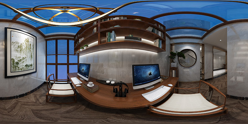 黃岐中南海暉園別墅320平米新中式風格室內裝修案例-書房 黃岐中南海暉園別墅320平米新中式風格室內裝修案例-書房