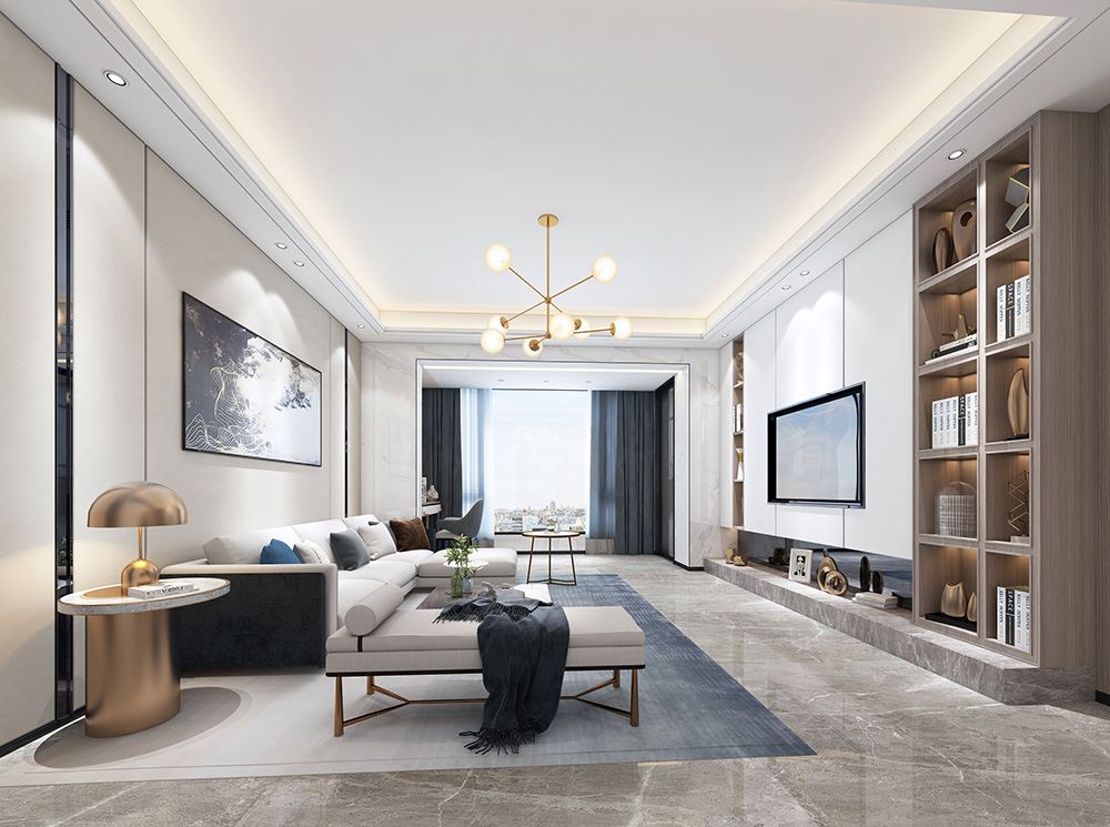 佛山市龍光&middot;玖悅灣輕奢風格四居室裝修案例