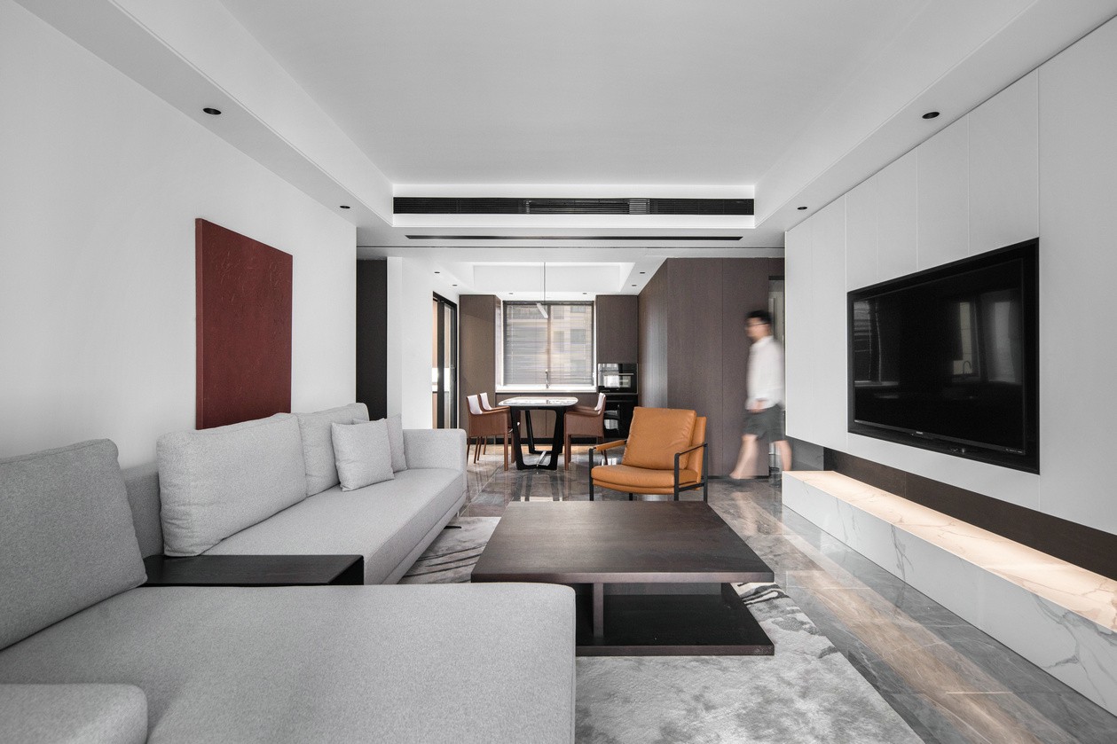現代極簡風格室內家裝案例效果圖-餐客廳 現代極簡風格室內家裝案例效果圖-餐客廳