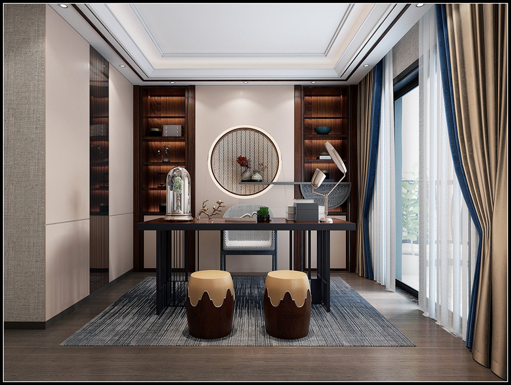 裝修公司新中式風格室內裝修效果圖-書房 裝修公司新中式風格室內裝修效果圖-書房