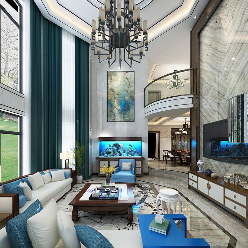 佛山市龍光&middot;玖悅灣新中式風格別墅裝修案例