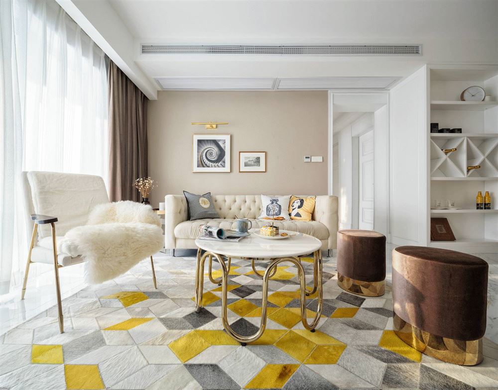 湛江市方圓云山詩意美式風格三居室裝修案例