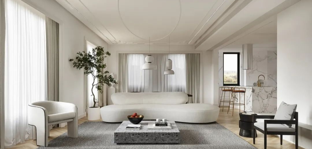 現(xiàn)代法式風格家裝設(shè)計室內(nèi)裝修效果圖-客廳 現(xiàn)代法式風格家裝設(shè)計室內(nèi)裝修效果圖-客廳