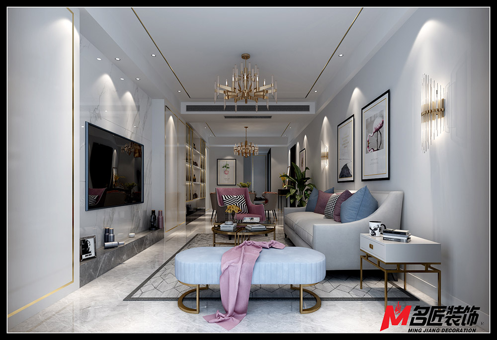 輕奢風(fēng)格室內(nèi)裝修效果圖-洋洪小區(qū)三居120平米-客廳 輕奢風(fēng)格室內(nèi)裝修效果圖-洋洪小區(qū)三居120平米-客廳