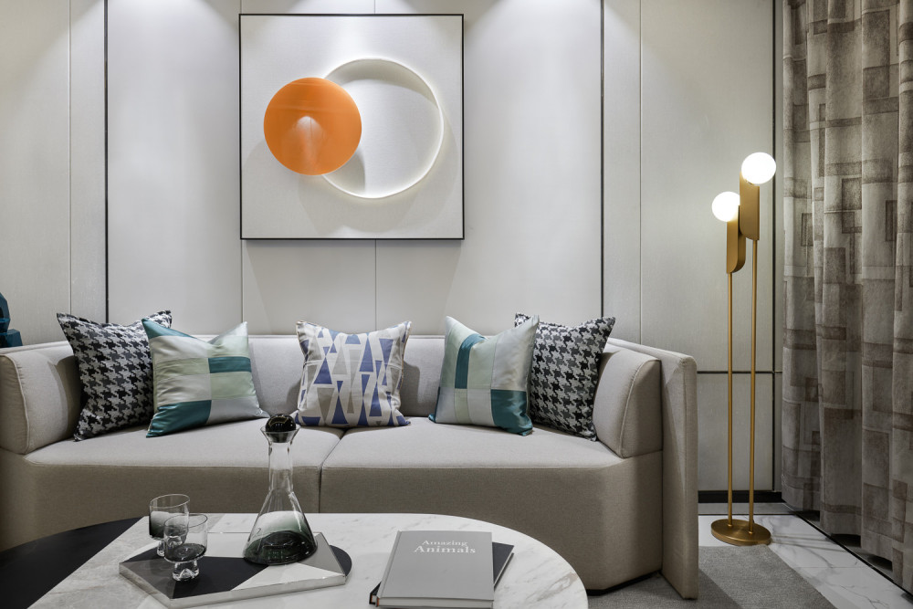 現代輕奢風格室內家裝案例效果圖-客廳沙發