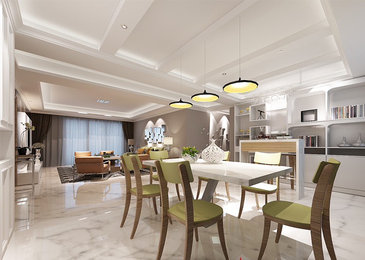 無錫市綠地天空樹商鋪現(xiàn)代簡約風格四居室裝修案例