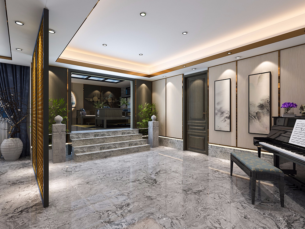 東方神韻新中式別墅裝修效果圖-順德碧桂園豪園別墅310平米-別墅玄關 東方神韻新中式別墅裝修效果圖-順德碧桂園豪園別墅310平米-別墅玄關