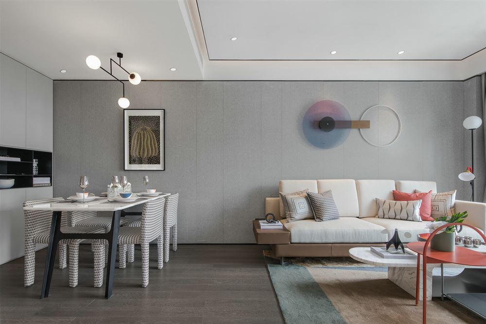 清遠市中恒公園大地花園歐式風格三居室裝修案例