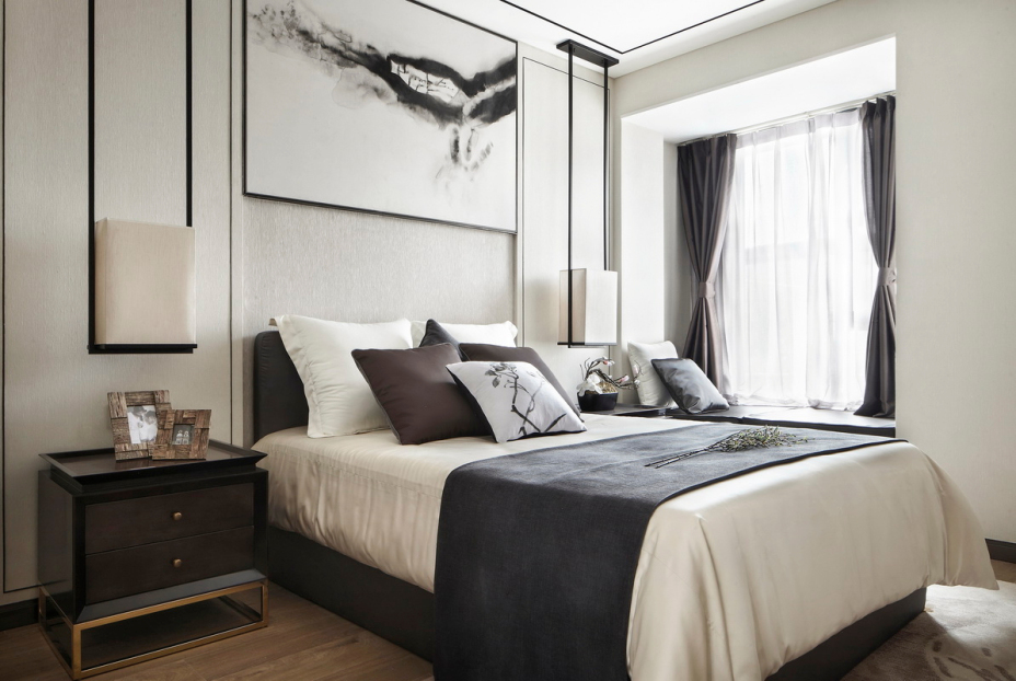 新中式風(fēng)格室內(nèi)家裝案例效果圖-臥室 新中式風(fēng)格室內(nèi)家裝案例效果圖-臥室