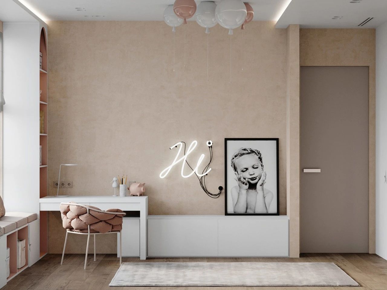 現代簡約風格室內設計家裝案例-次臥書臺 現代簡約風格室內設計家裝案例-次臥書臺