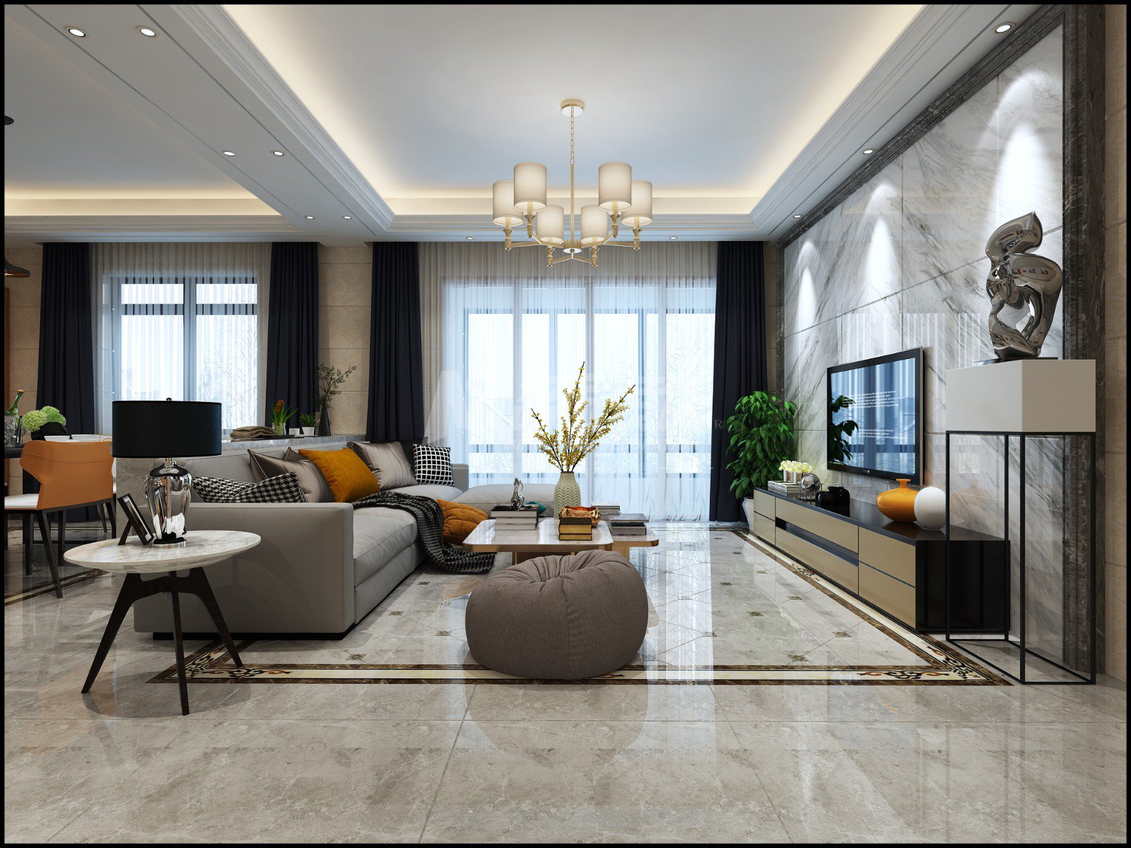 淮安市億力未來(lái)城現(xiàn)代簡(jiǎn)約風(fēng)格三居室裝修案例