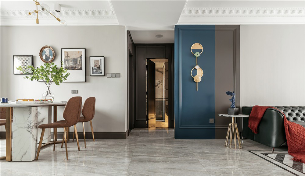 現代輕奢風格家裝設計室內裝修效果圖-餐廳走道 現代輕奢風格家裝設計室內裝修效果圖-餐廳走道