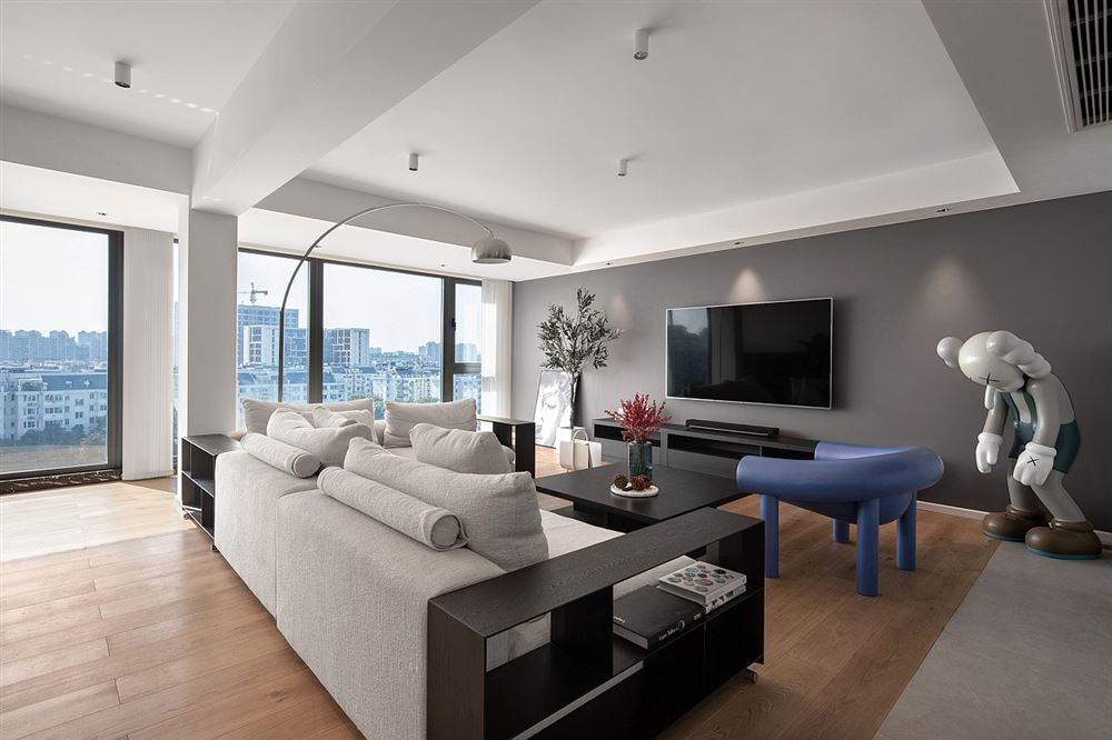 佛山市方直&middot;瓏湖灣現代簡約風格三居室裝修案例