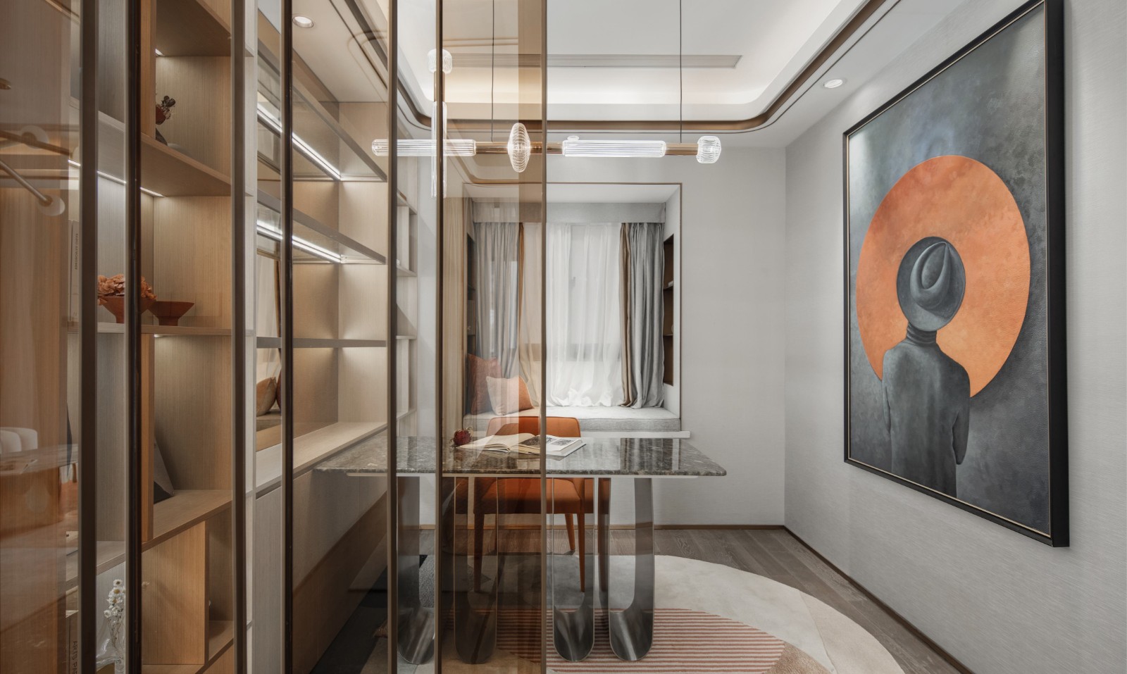 現(xiàn)代輕奢風(fēng)格室內(nèi)設(shè)計家裝案例-書房 現(xiàn)代輕奢風(fēng)格室內(nèi)設(shè)計家裝案例-書房