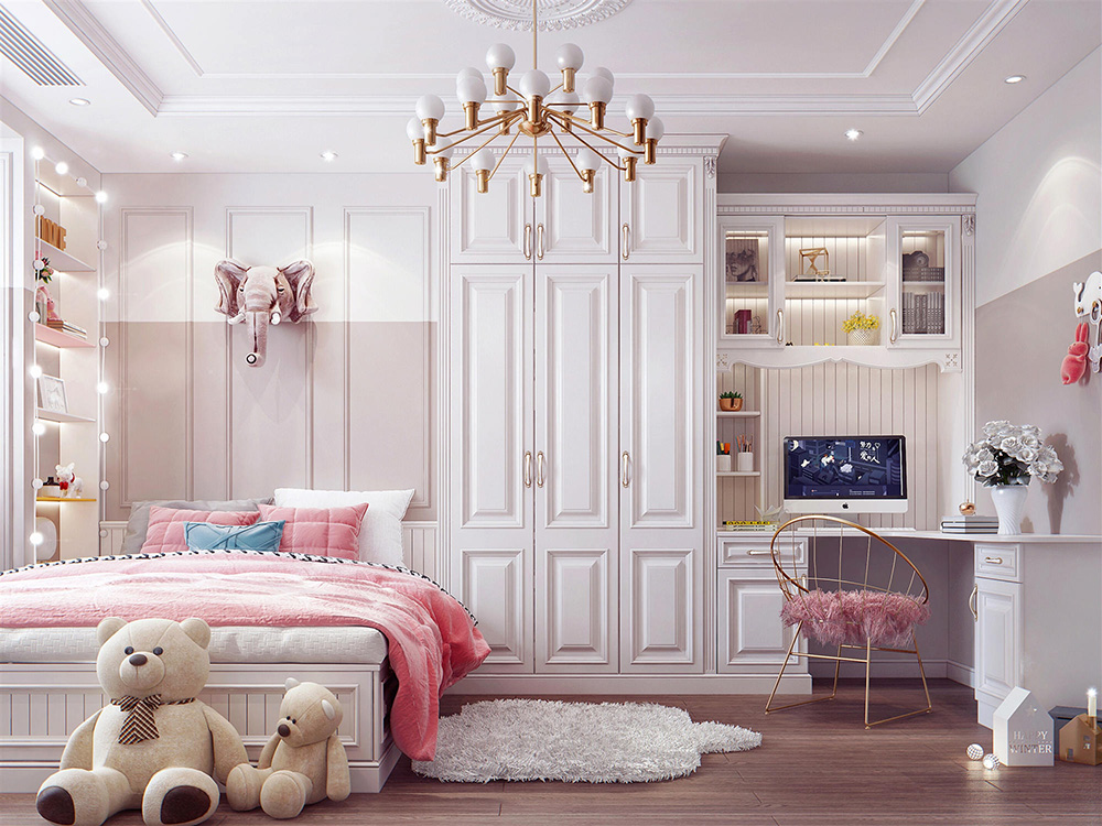 簡歐輕奢風格室內裝修設計效果圖-女孩房 簡歐輕奢風格室內裝修設計效果圖-女孩房