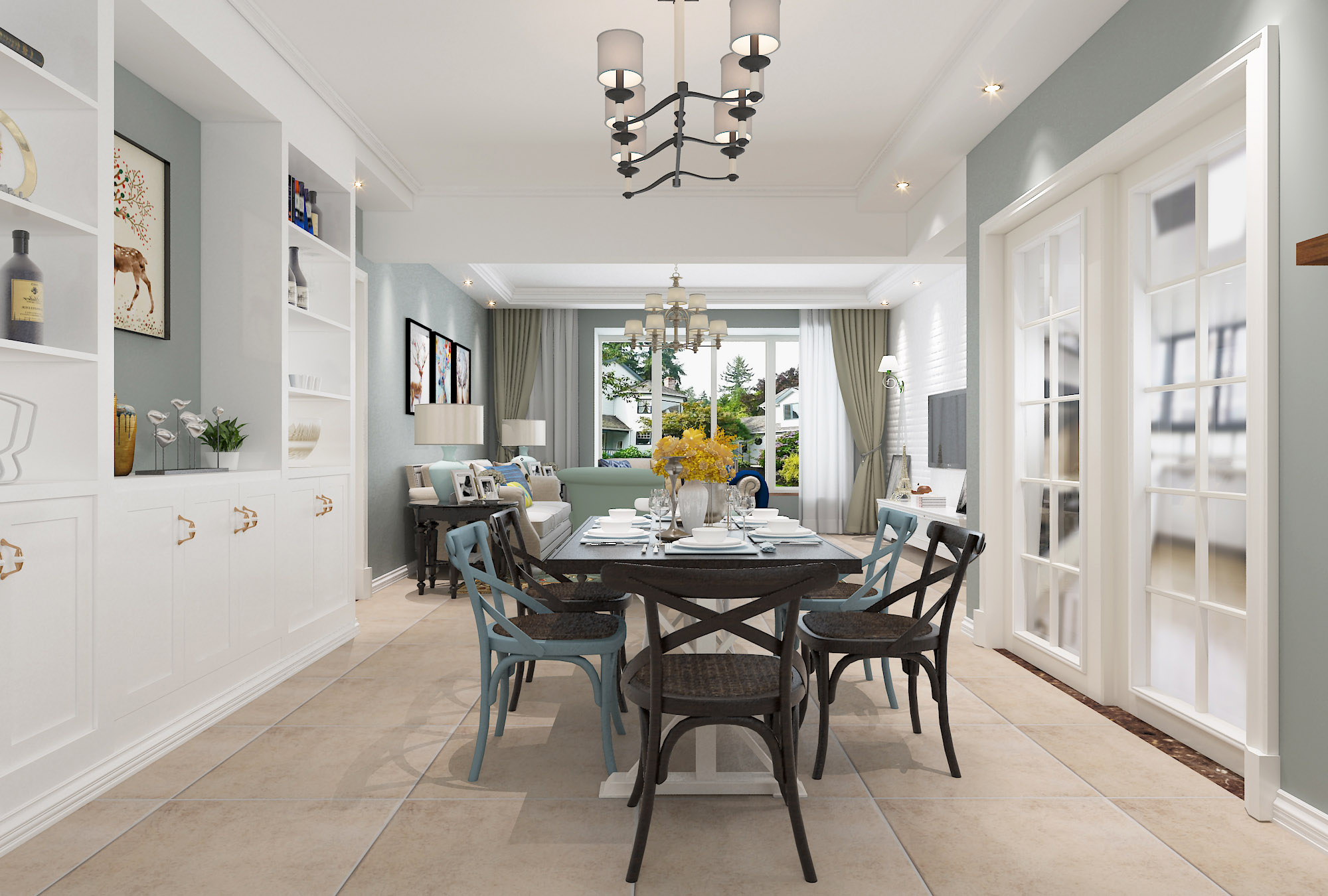 現代美式風格室內設計家裝案例-餐廳 現代美式風格室內設計家裝案例-餐廳