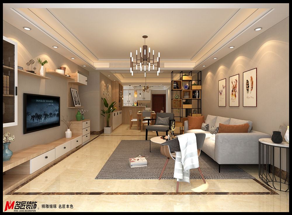 茂名市東恒新城現(xiàn)代簡約風(fēng)格二居室裝修案例