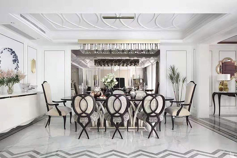 現代簡歐風格室內裝修效果圖-英溪桃源平層125平米-餐廳 現代簡歐風格室內裝修效果圖-英溪桃源平層125平米-餐廳