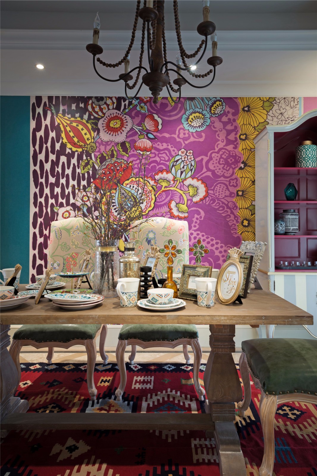 田園混搭風格家裝設計室內裝修效果圖-餐廳 田園混搭風格家裝設計室內裝修效果圖-餐廳