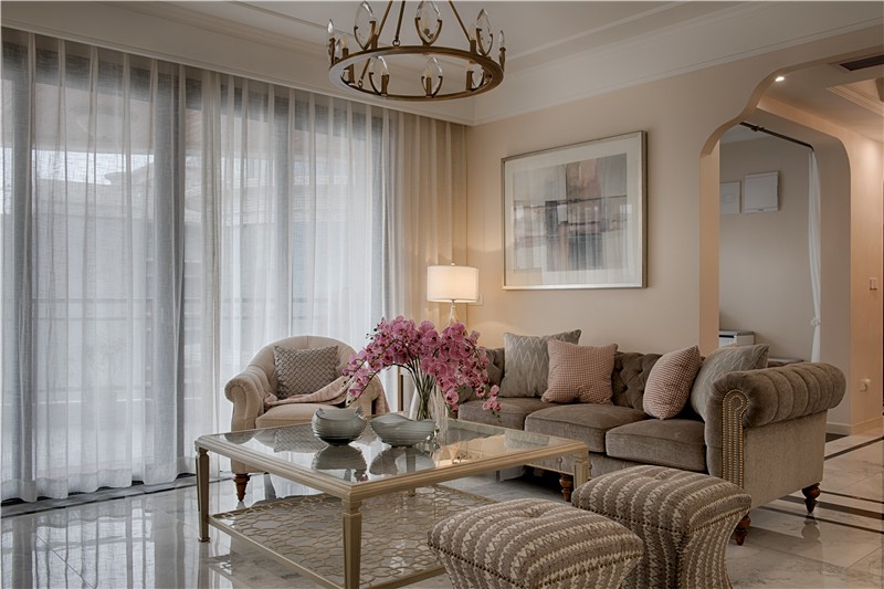 裝修案例美式輕奢風(fēng)格室內(nèi)裝修效果圖-客廳 裝修案例美式輕奢風(fēng)格室內(nèi)裝修效果圖-客廳