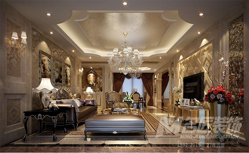 佛山市海倫堡&middot;美的&middot;玖悅府歐式風格三居室裝修案例