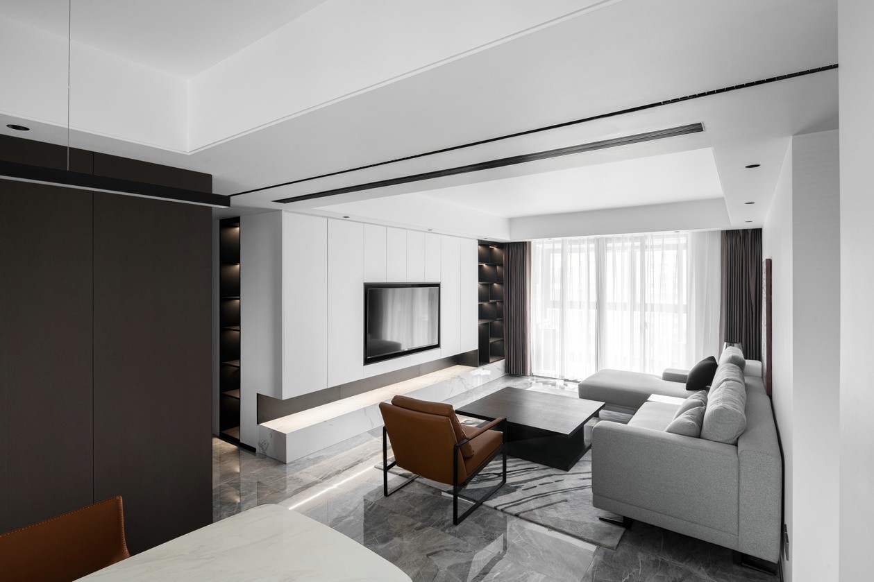 現代極簡風格室內家裝案例效果圖-客餐廳 現代極簡風格室內家裝案例效果圖-客餐廳