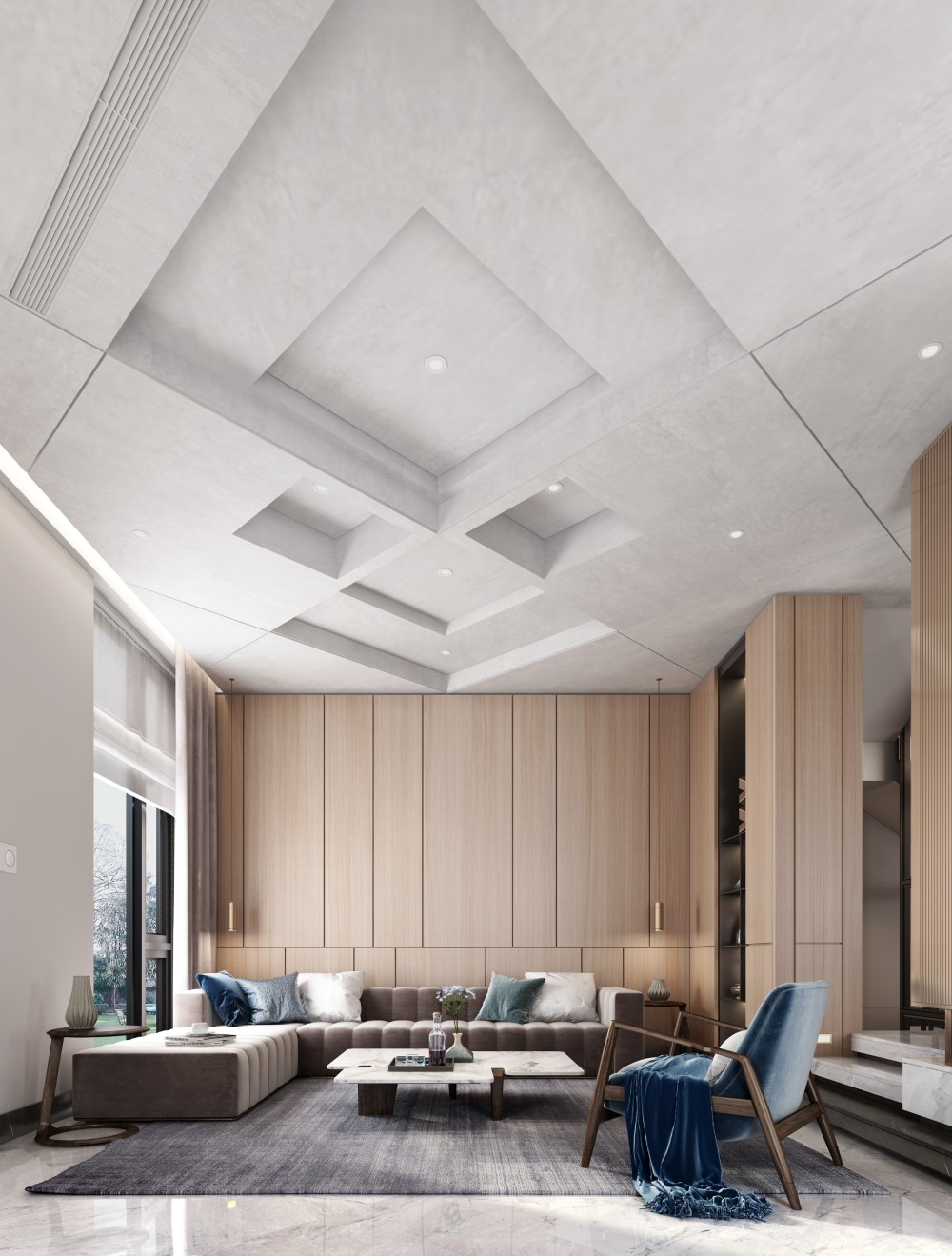 新中式風格別墅家裝案例效果圖-客廳 新中式風格別墅家裝案例效果圖-客廳