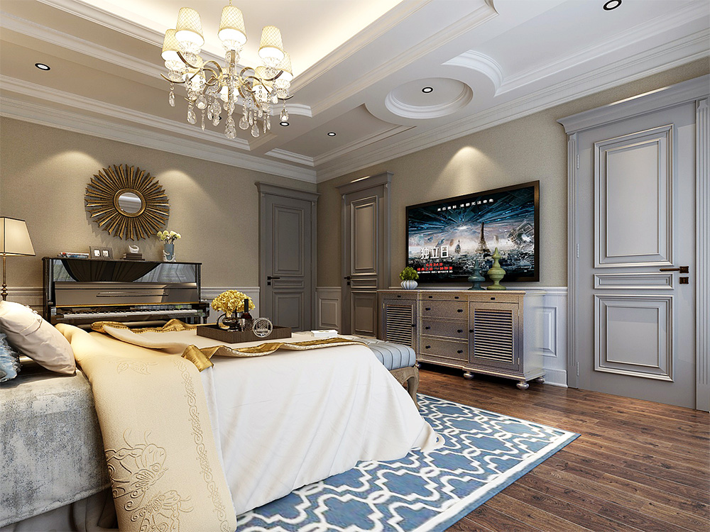 裝修案例經典美式風格別墅裝修效果圖-公主房 裝修案例經典美式風格別墅裝修效果圖-公主房