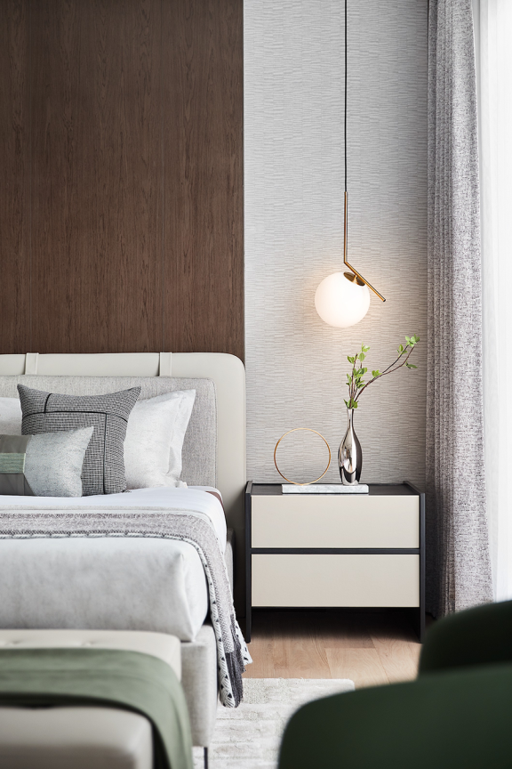 現代簡約風格別墅室內設計家裝案例-臥室床頭柜 現代簡約風格別墅室內設計家裝案例-臥室床頭柜