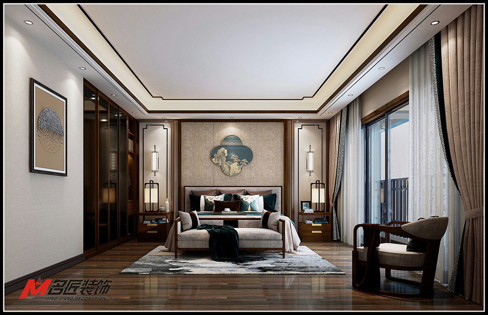 裝修公司新中式風格室內裝修效果圖-主臥 裝修公司新中式風格室內裝修效果圖-主臥