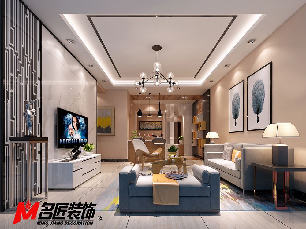 河源市香江名府現(xiàn)代簡(jiǎn)約風(fēng)格三居室裝修案例