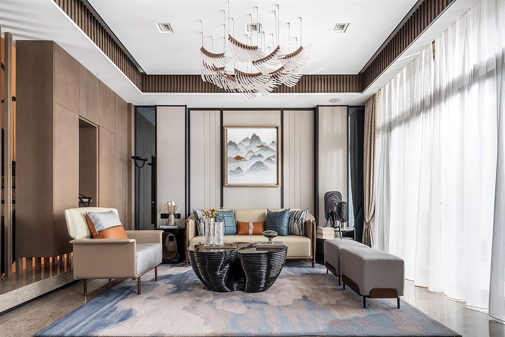 江門市東方明珠新中式風(fēng)格別墅裝修案例