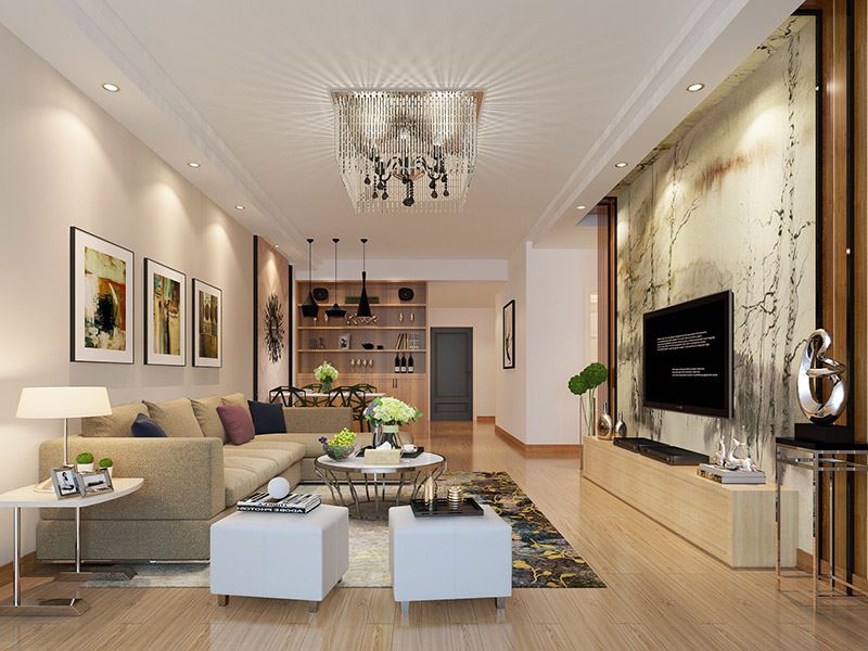 內(nèi)江100平米以下新中式風(fēng)格翡翠國際家裝設(shè)計(jì)案例